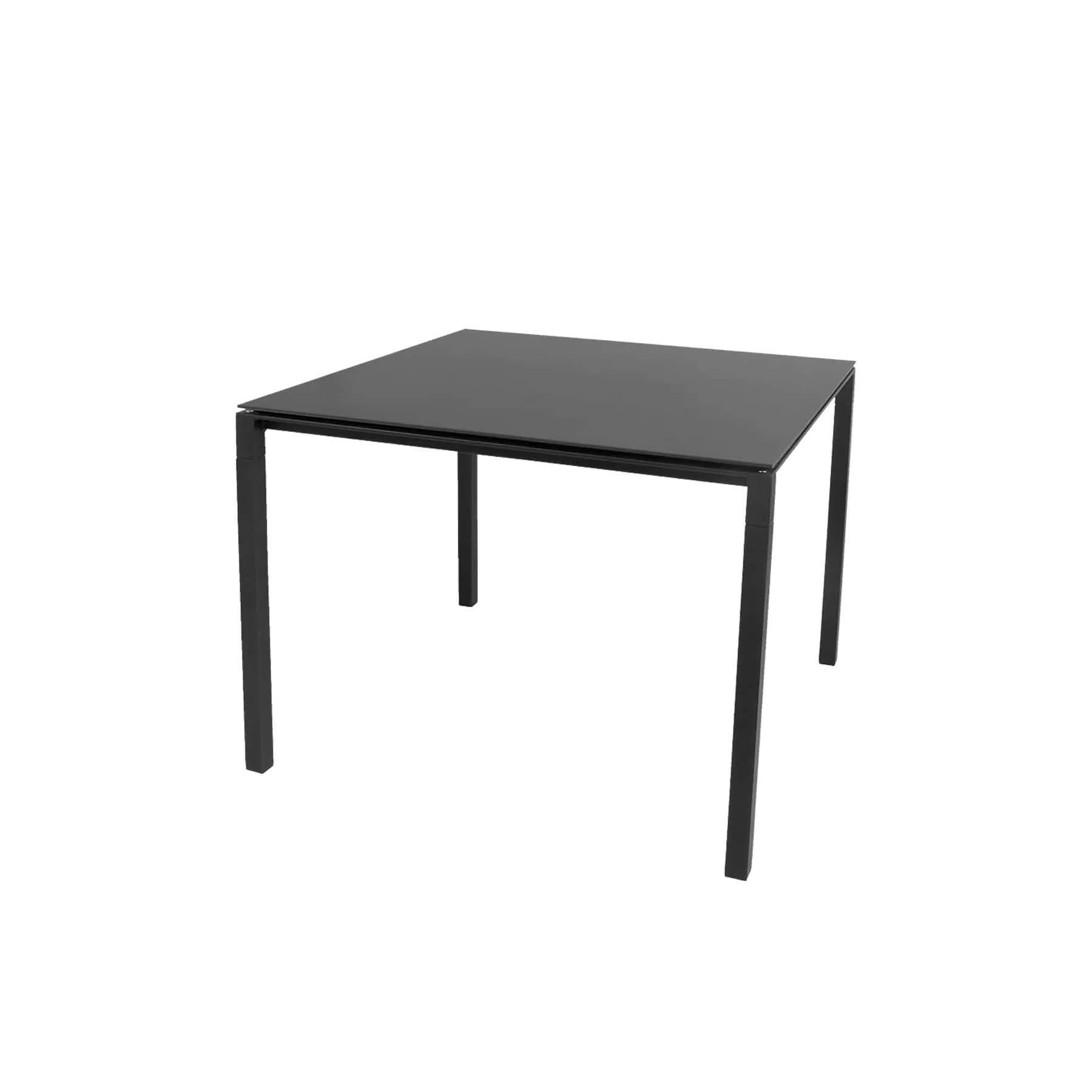 Caneline Pure Outdoor Dining Table Small Ceramic Nero Top Lava Grey Legs