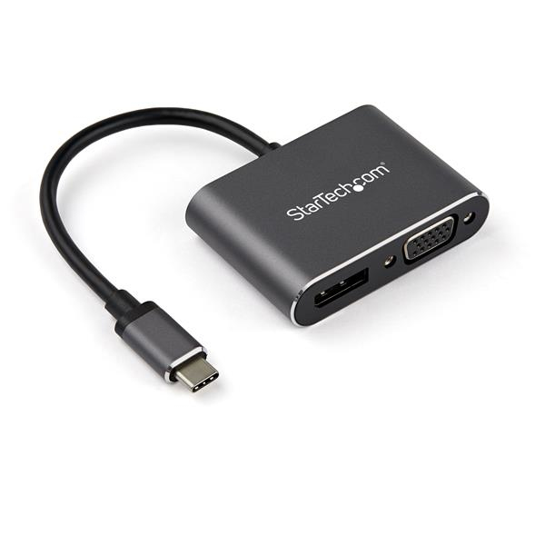 Startech.Com Usb C Multiport Video Adapter - Usb-C To 4K 60Hz Displayport 1.2 Or 1080P Vga Monitor Adapter - Usb Type-C 2-In-1 Dp (Hbr2 Hdr)/Vga Display Converter- Thunderbolt 3 Compatible