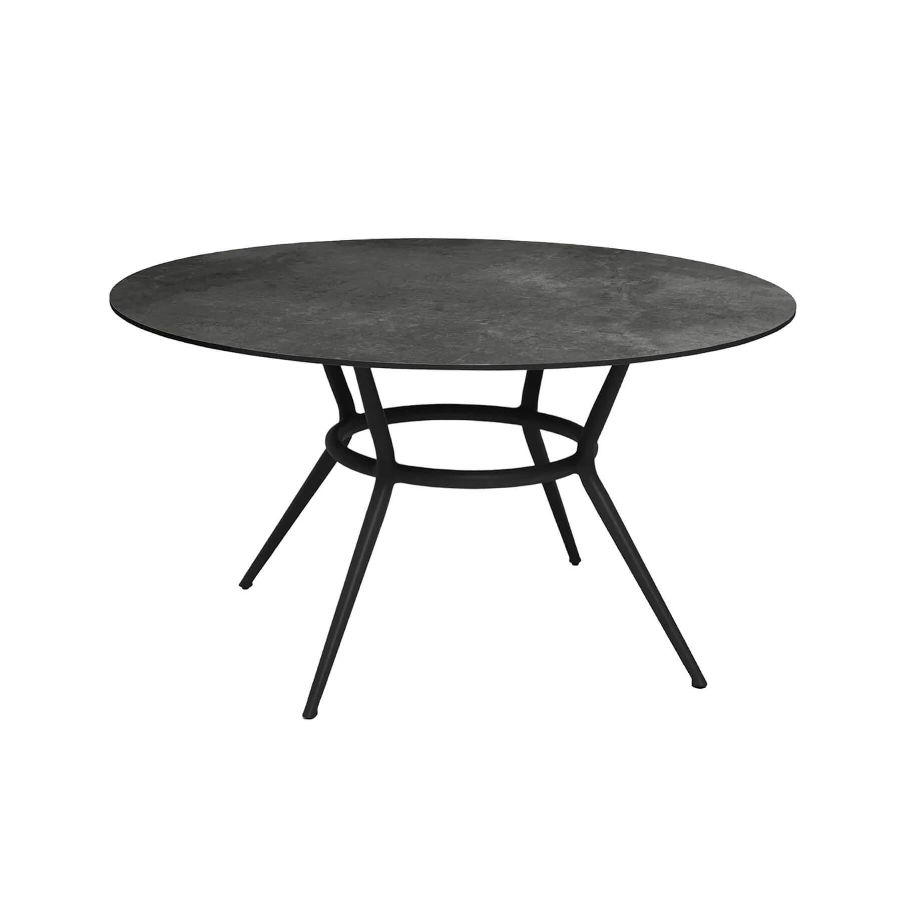 Caneline Joy Outdoor Dining Table Round Ceramic Dark Grey Top Lava Grey Legs