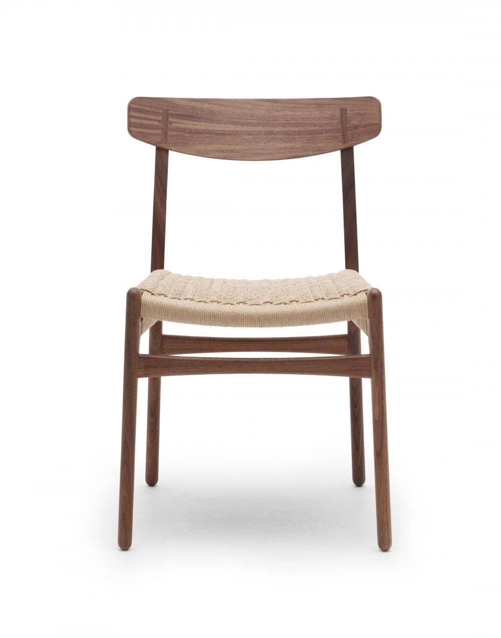 Ch23 Dining Chair Walnut Lacquer Natural Paper Cord