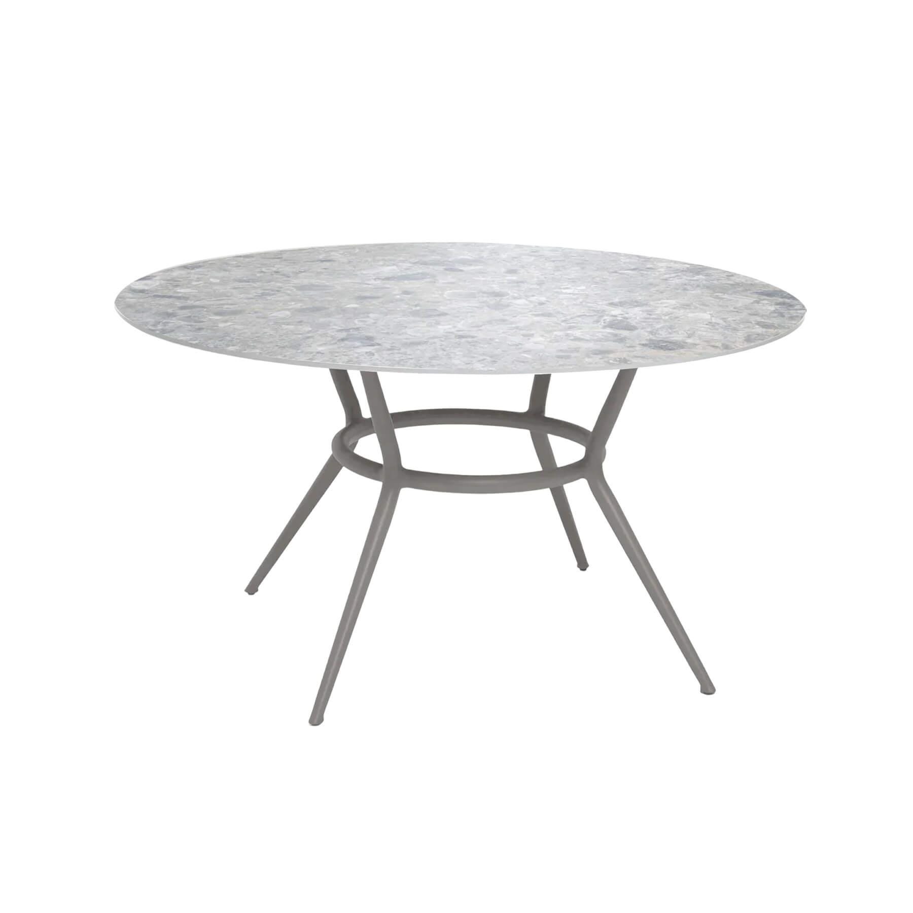 Caneline Joy Outdoor Dining Table Round Ceramic Multi Colour Top Taupe Legs