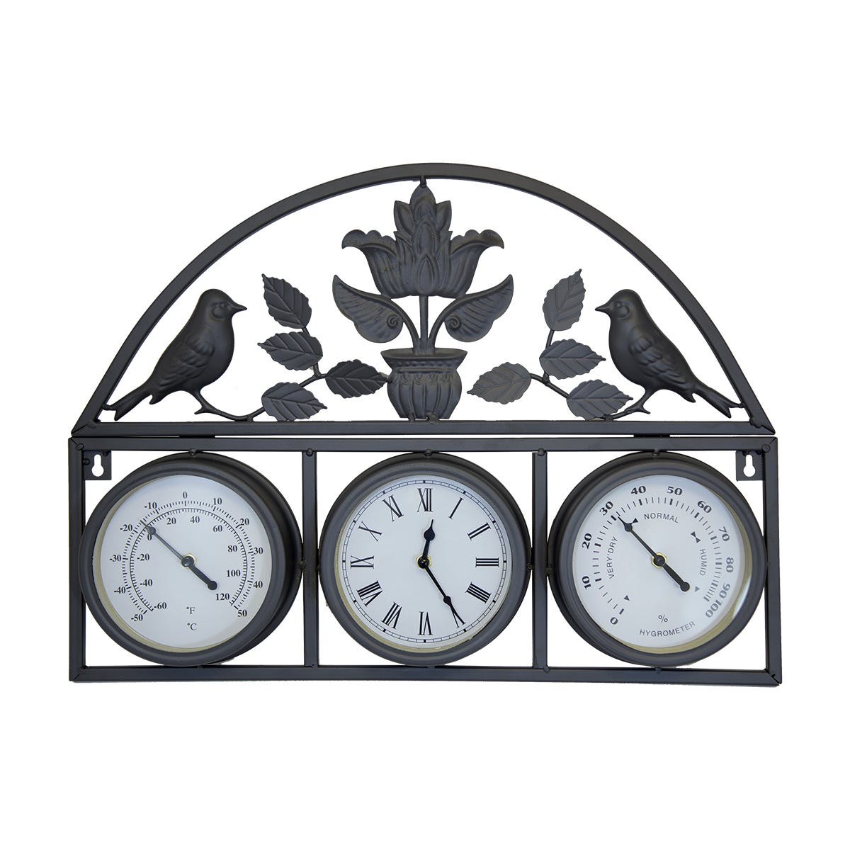 Bentley Garden Shabby Chic Wall Clock With Thermometer Hygrometer