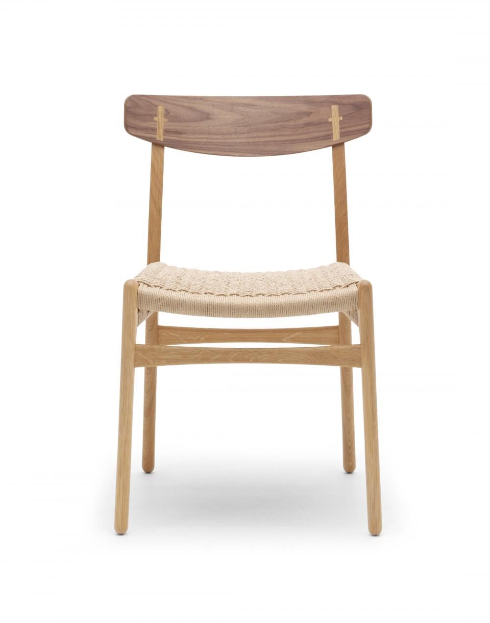 Ch23 Dining Chair Oak Walnut Lacquer Natural Paper Cord