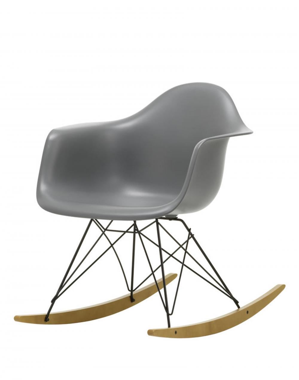 Eames Rar Plastic Rocking Chair Black Base Granite Golden Maple