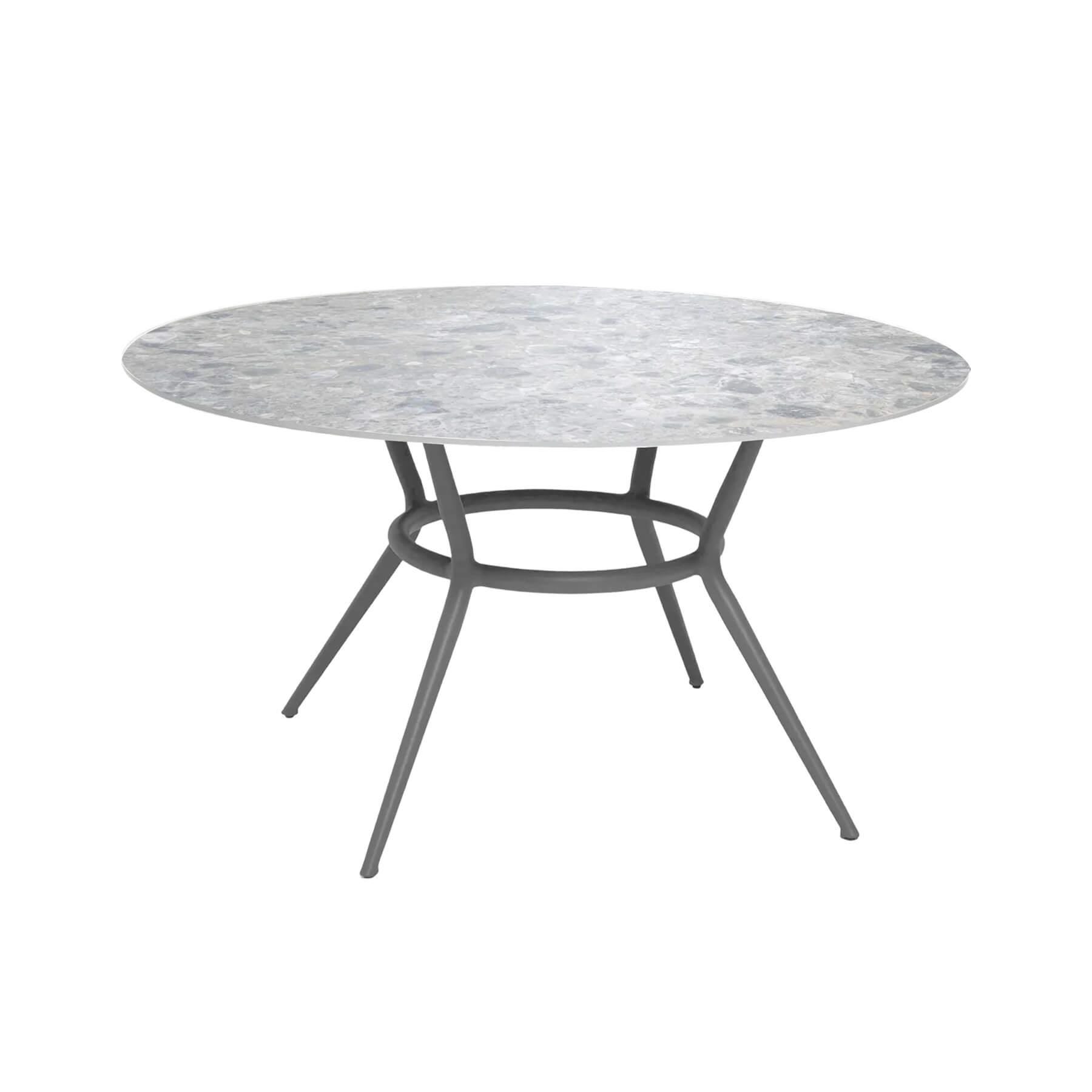 Caneline Joy Outdoor Dining Table Round Ceramic Multi Colour Top Light Grey Legs
