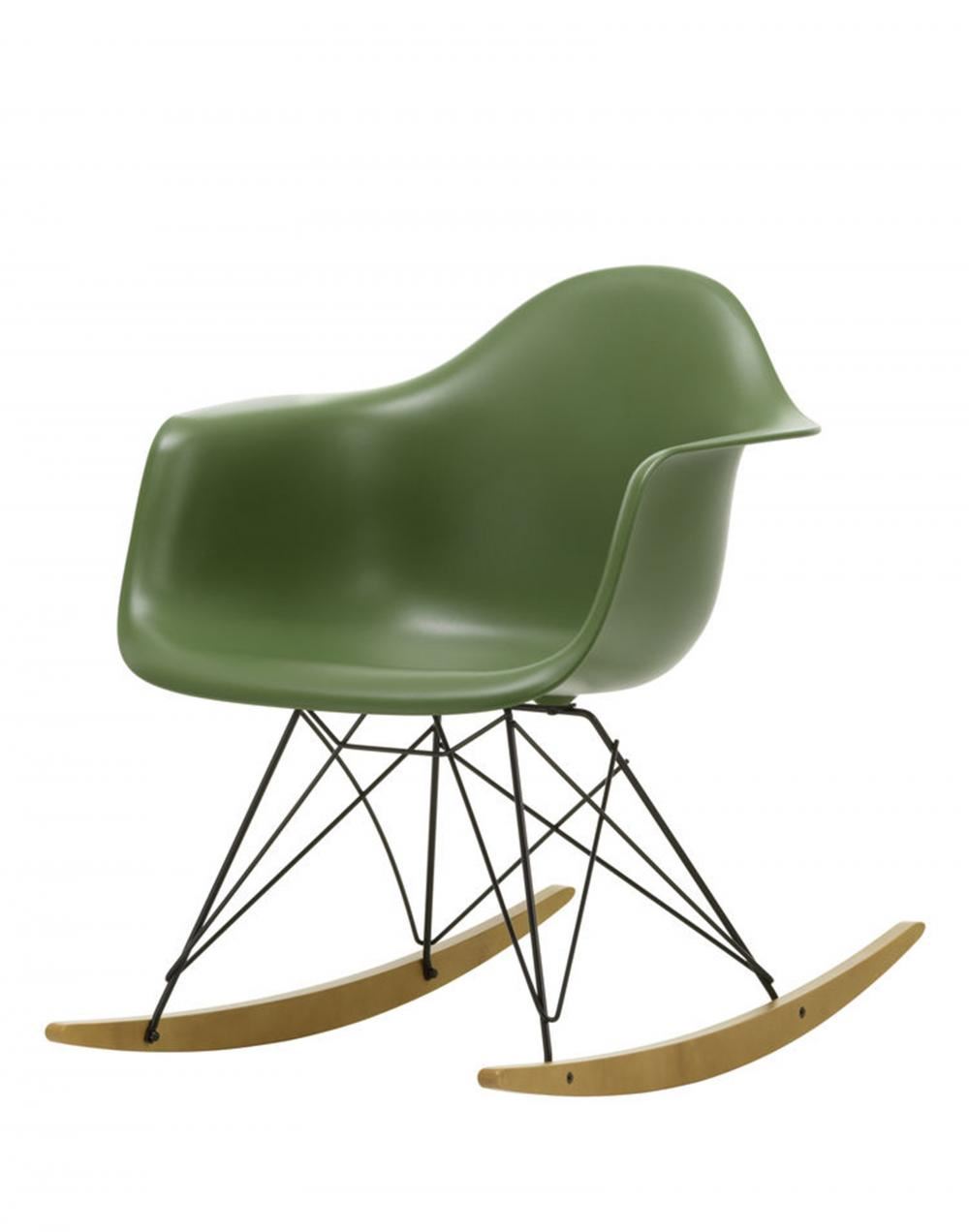 Eames Rar Plastic Rocking Chair Black Base Forest Golden Maple