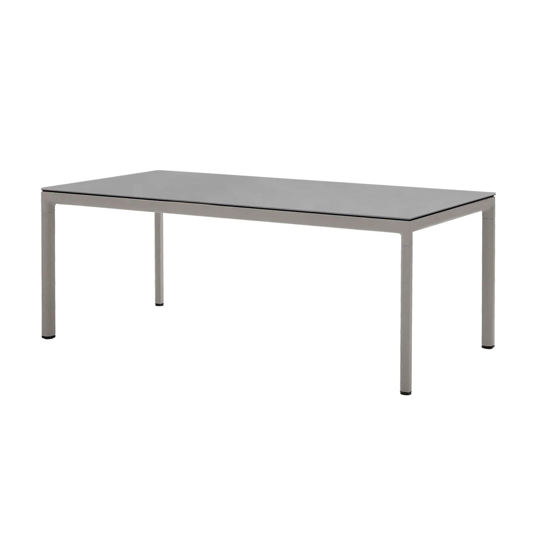 Caneline Drop Outdoor Dining Table Ceramic Concrete Grey Top Taupe Legs