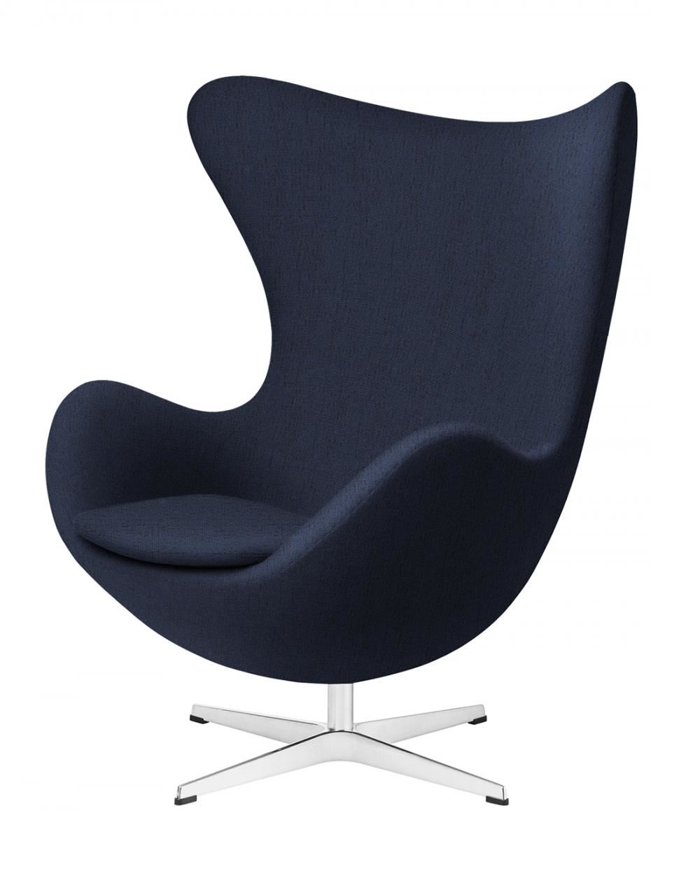 Egg Lounge Chair Footstool Dark Blue Christianshavn Matching Leather Footstool