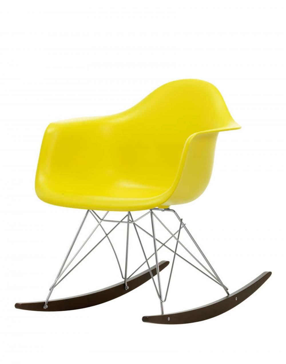 Eames Rar Plastic Rocking Chair Chrome Base Sunlight Dark Maple