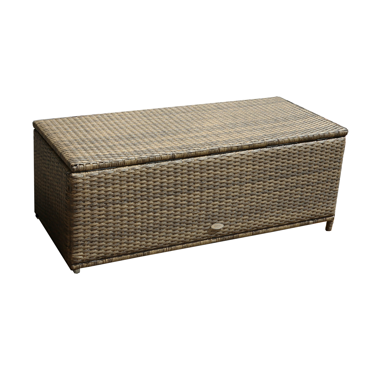 Charles Bentley Rattan Garden Storage Box Available In Grey And Natural Natural