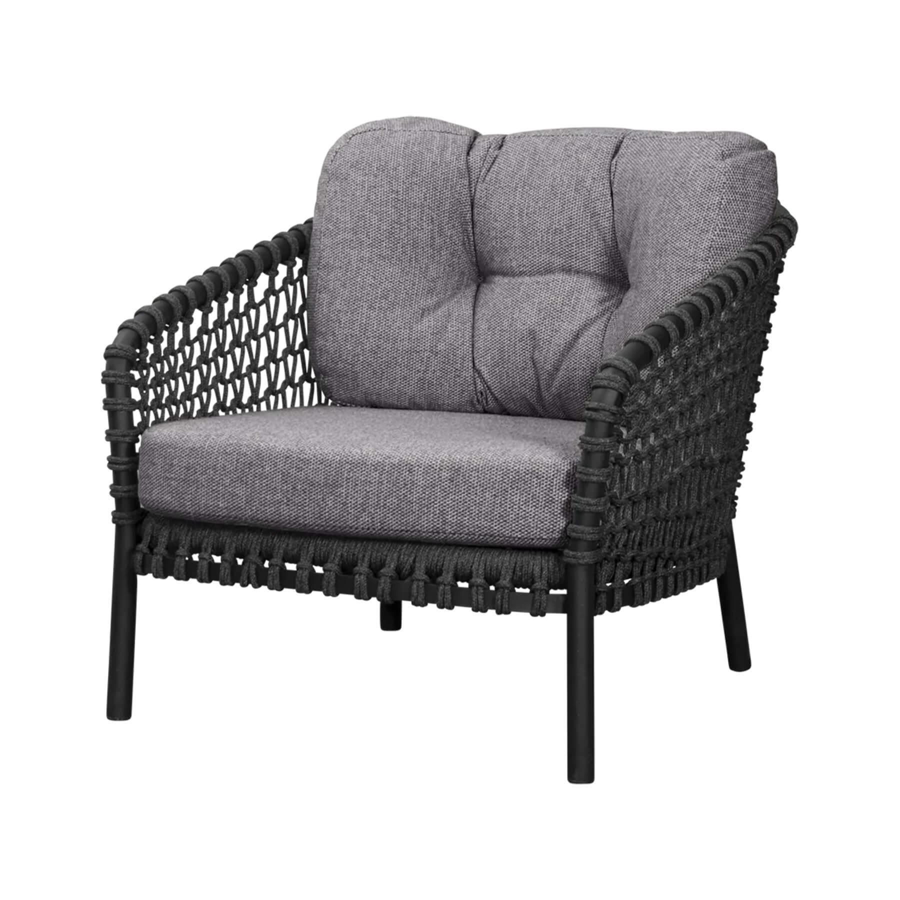 Caneline Ocean Lounge Chair Dark Grey Dark Grey Cushion Black Designer Furniture From Holloways Of Ludlow