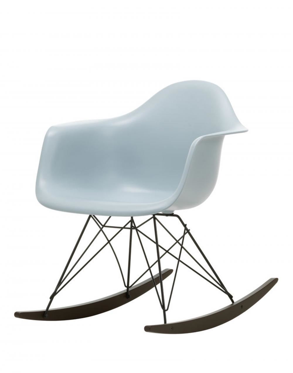 Eames Rar Plastic Rocking Chair Black Base Ice Grey Dark Maple