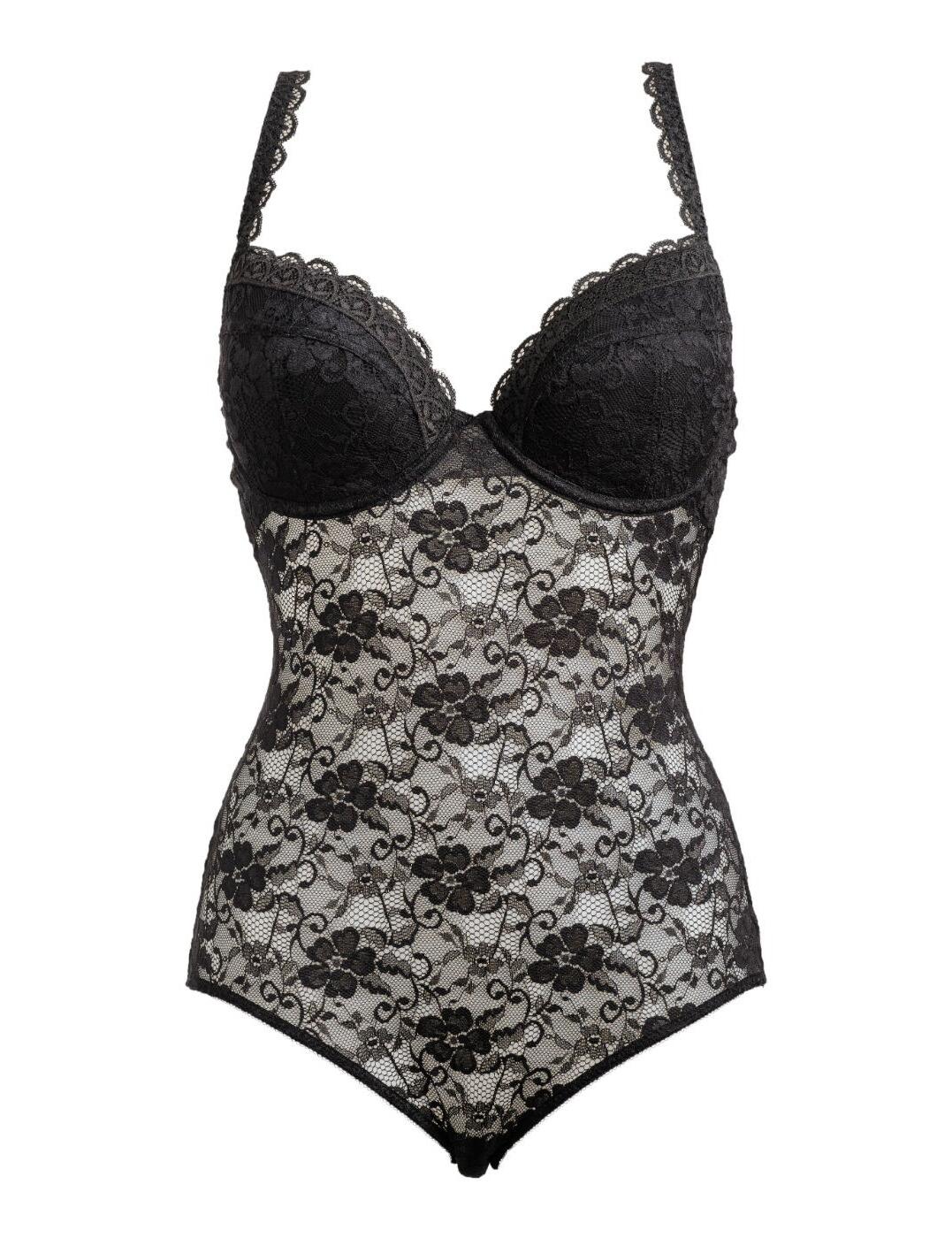 Unleash your inner rebel with Pour Moi Rebel bodysuit, designed for the modern woman who embraces both comfort and style. This piece features lightly padded cups with optional extra padding, a semi-sheer body with textured lace, and underwired support for a flattering shape. It stands out with easy popper fastening, adjustable straps, and elasticated lace leg openings for a smooth silhouette. Add a playful edge to your lingerie collection with the stylish and comfortable Pour Moi Rebel, perfect for making a statement.