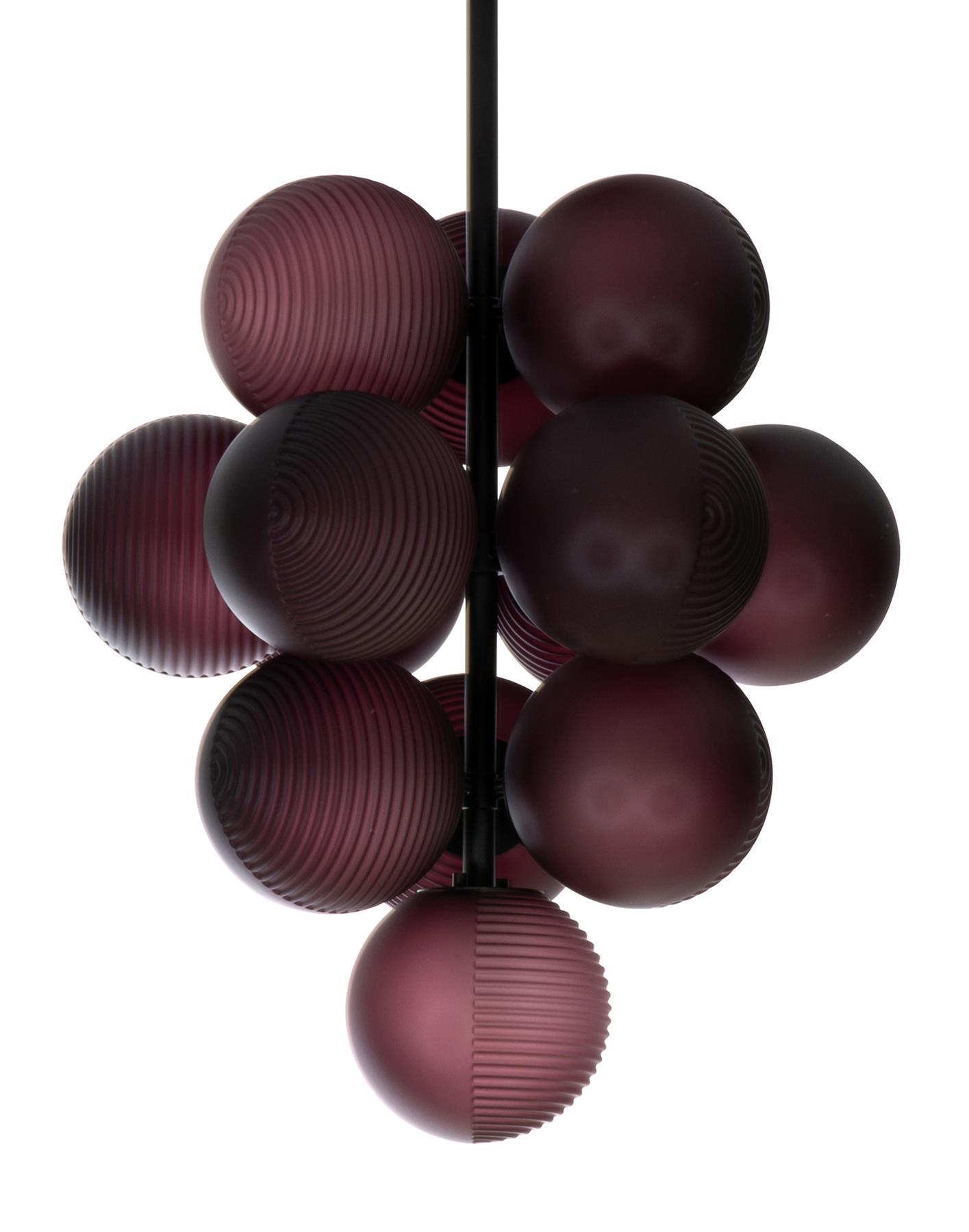 Pulpo Stellar Grape Pendant Aubergine Acetato Black Purple Designer Pendant Lighting