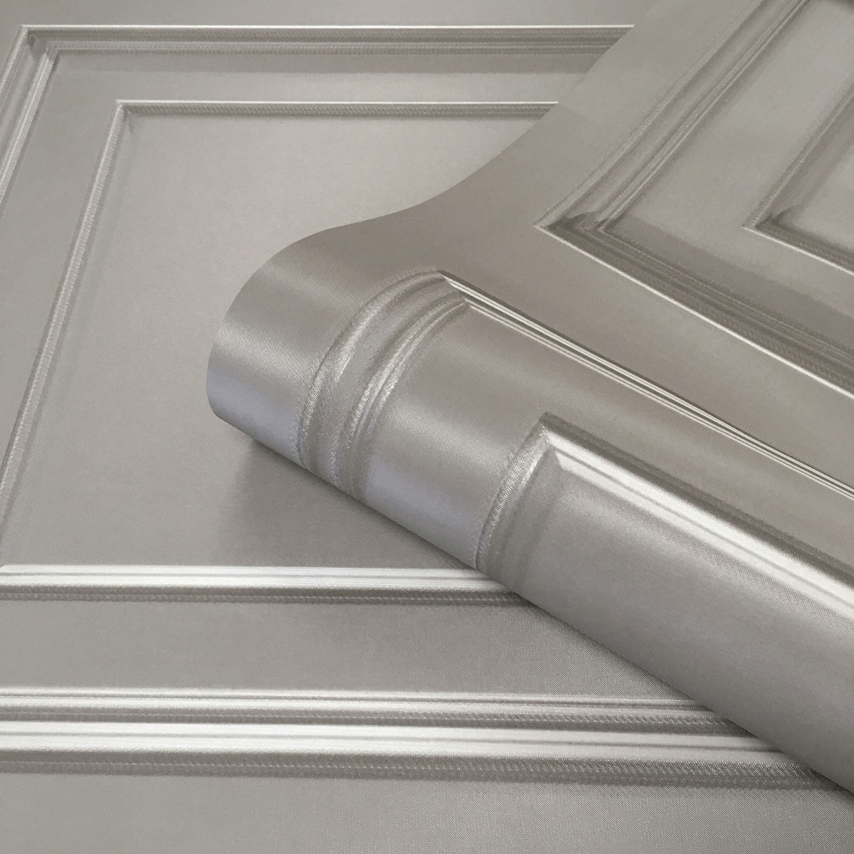 Belgravia Decor Amara Panel Silver Wallpaper 10m x 53cm, Silver