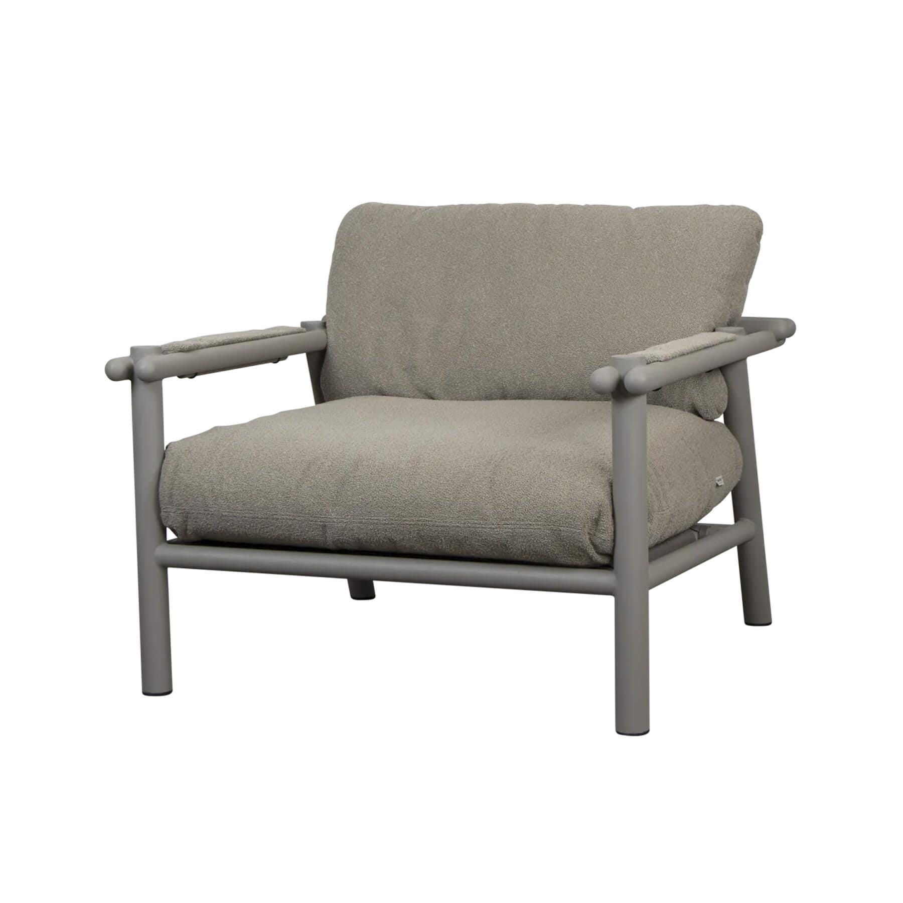 Caneline Sticks Outdoor Lounge Chair Taupe Taupe Cushion Grey