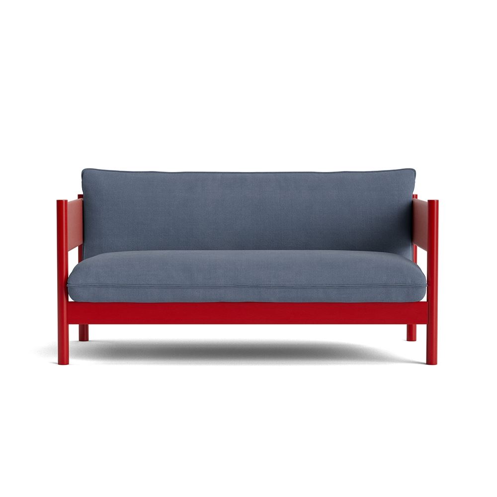 Arbour Club Sofa Wine Red Waterbased Lacquered Beech Base With Linara 198
