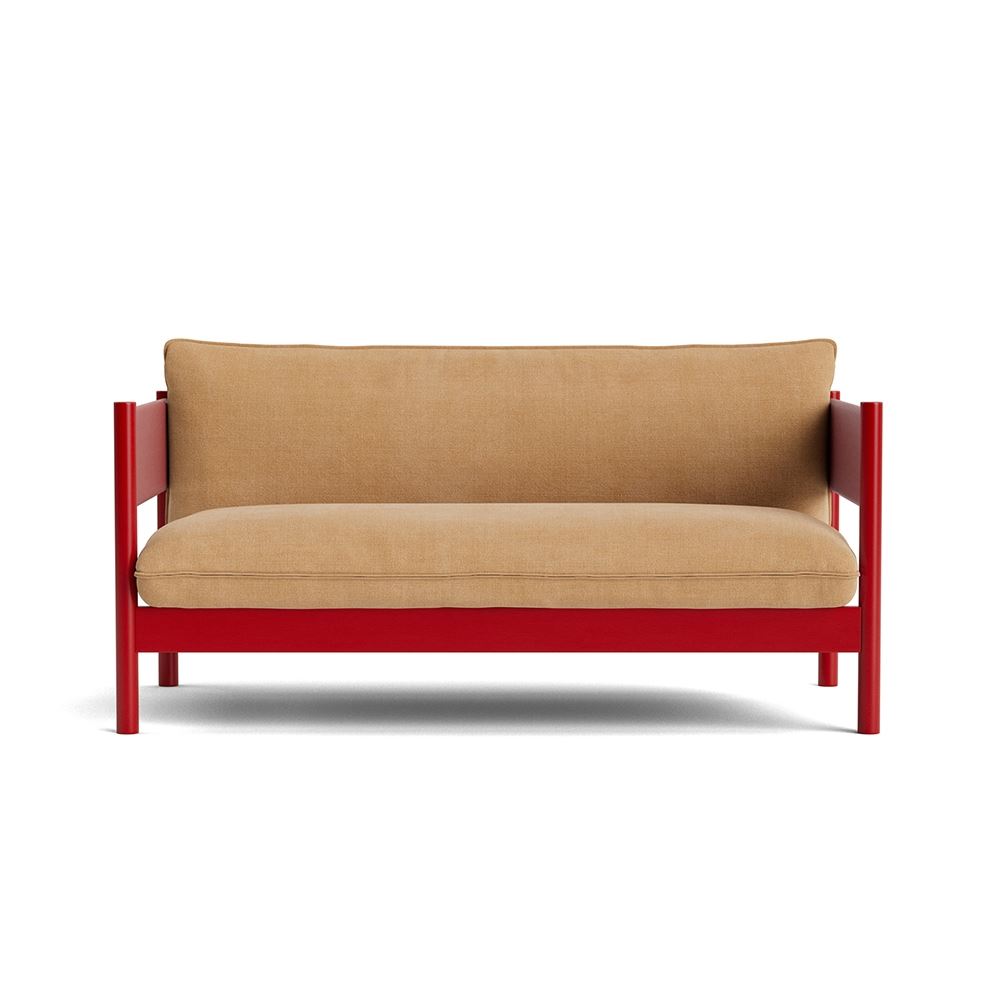 Arbour Club Sofa Wine Red Waterbased Lacquered Beech Base With Linara 142