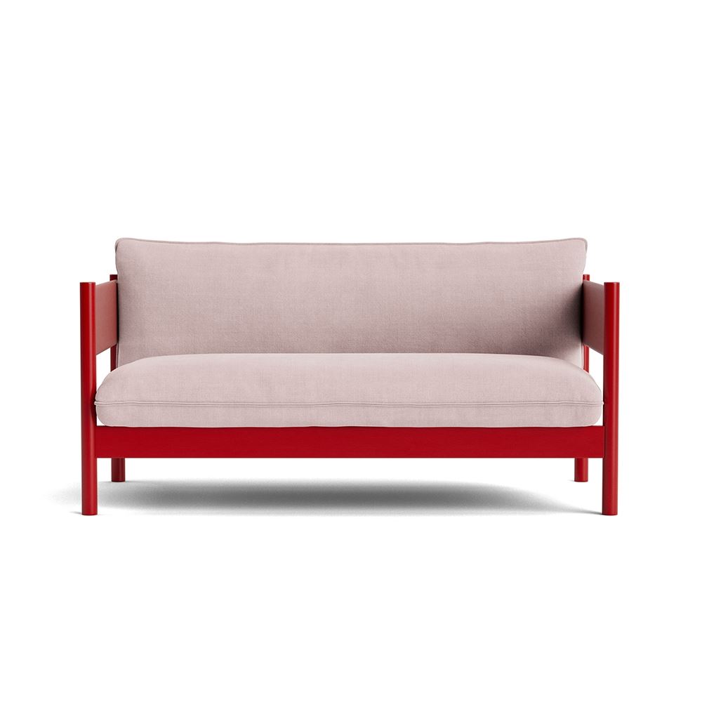 Arbour Club Sofa Wine Red Waterbased Lacquered Beech Base With Linara 415