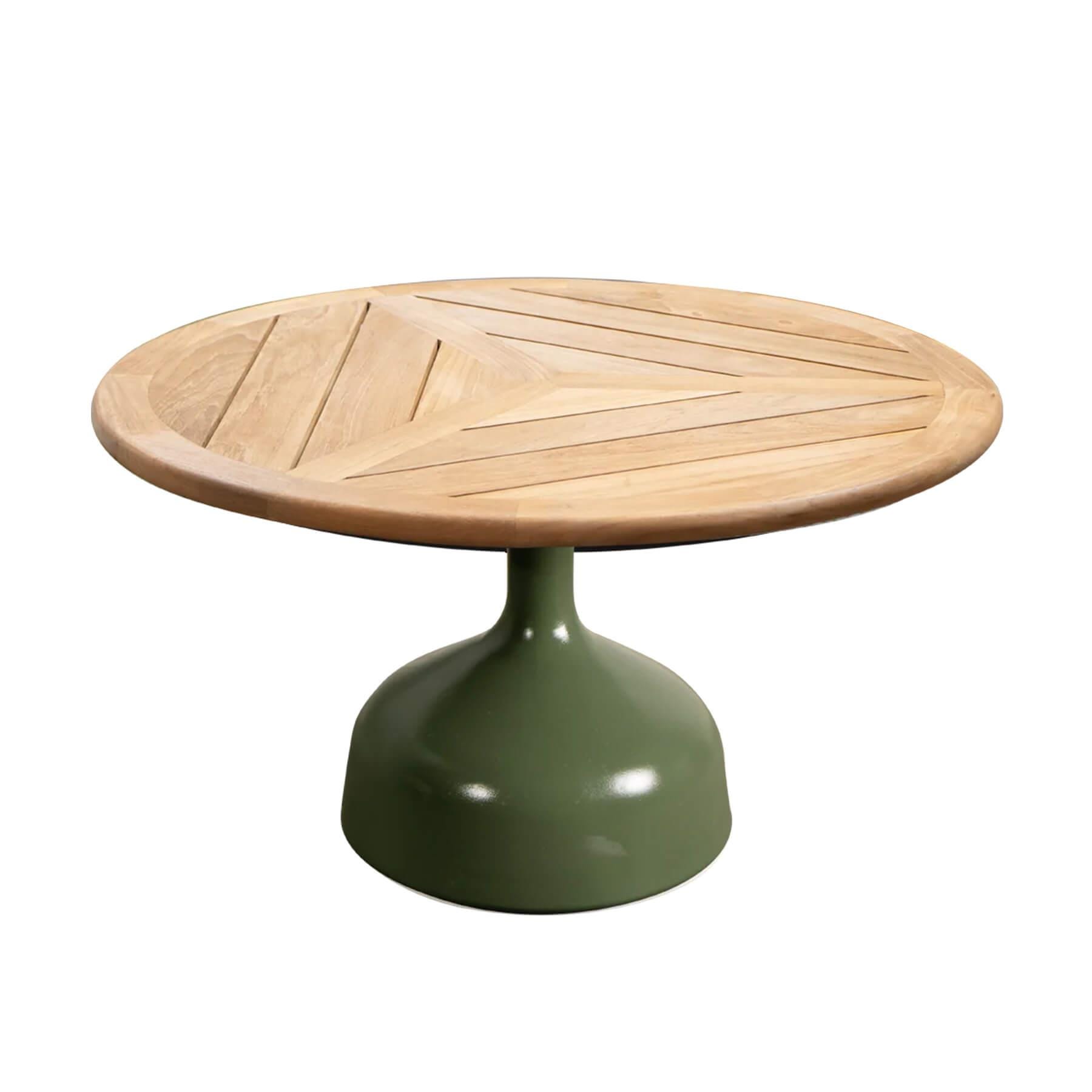 Caneline Glaze Coffee Table Large Olive Green Base Teak Top Light Wood Designer Furniture From Holloways Of Ludlow