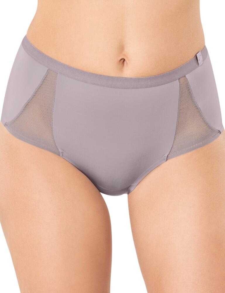 The sophisticated and feminine Symmetry range is perfect for your everyday lingerie drawer. Blending premium Hyper-Micro fabrics with soft stretch lace mesh for an eye-catching look and feel. Featuring a high waist fit, offering excellent coverage and modesty combined with semi-sheer lace inserts adding a seductive touch. Pair with the matching bra for a polished look.  Sleek and feminine design High waist fit Semi-sheer panels add a sexy touch Popular high-waist design Matching coordinates available Composition:- 77% Polyamide &pipe; 17% Elastane &pipe; 6% Cotton Listed in UK sizes  43538-88594-1176384 10189896 (3334) High Waist Brief