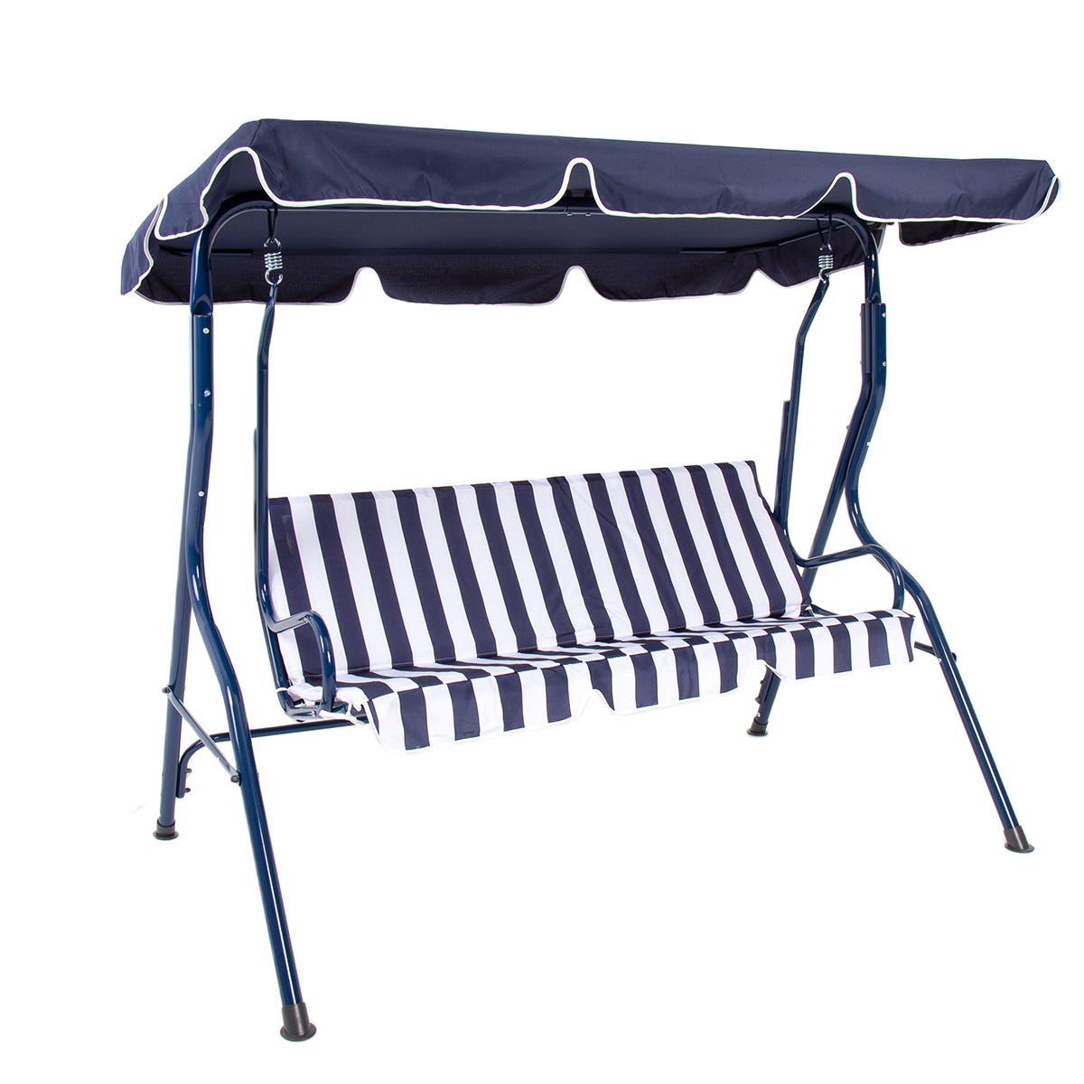 Charles Bentley 23 Seater Garden Swing Seat Hammock Chair Stripe Plain Design Blue