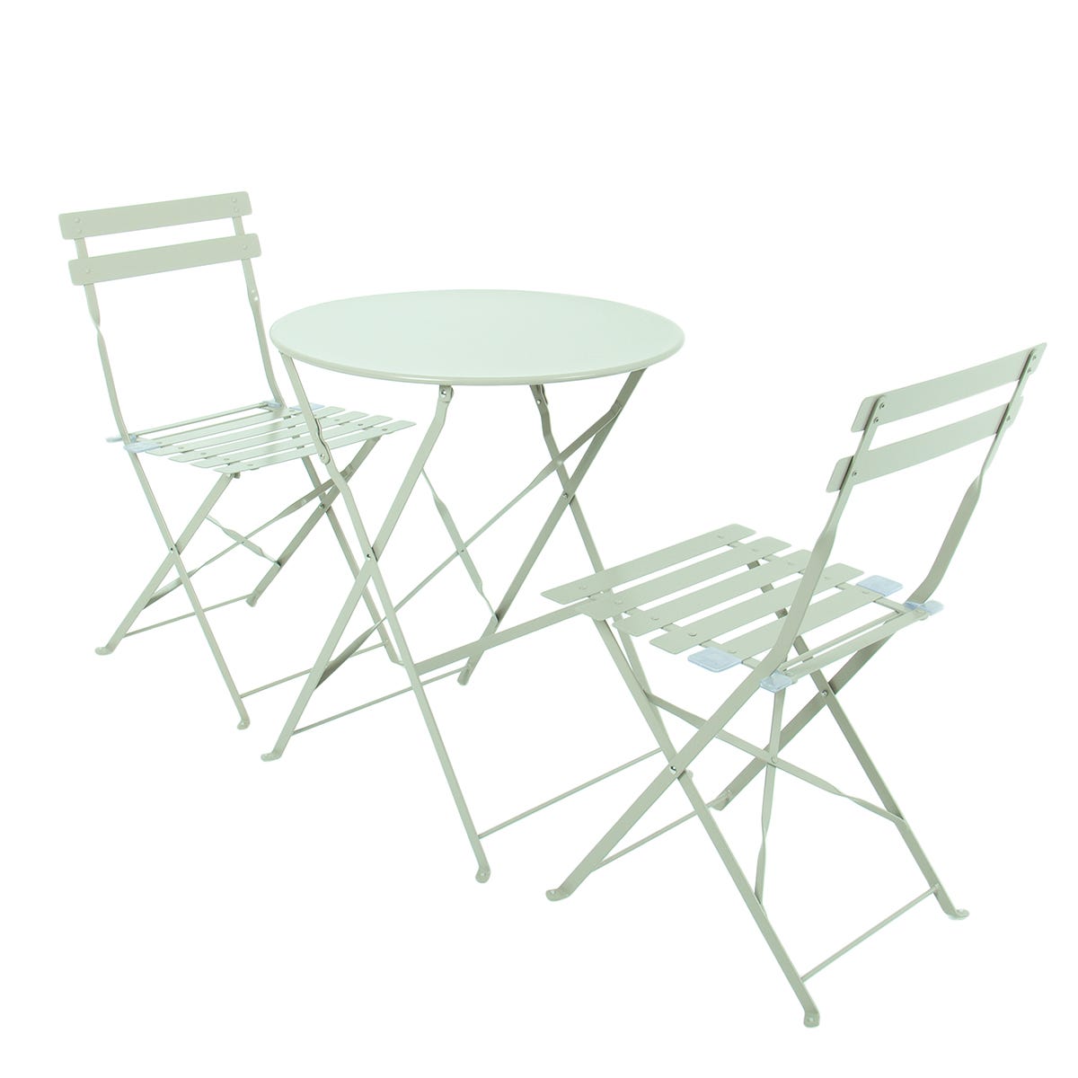 Charles Bentley 3 Piece Metal Bistro Set Garden Patio Table 2 Chairs 6 Colours Green