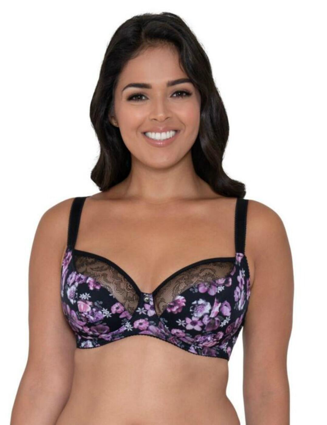 Introducing the new Moody Bloom range by Curvy Kate, adding a pretty, fun print to your lingerie drawer. The balcony bra contrasts a pretty pattern with bold colours for a stunning and unique look. The non-padded, lined balcony cups give a natural look, while also offering great lift and projection. The bold and playful print pairs with the seductive lace top of the cup. Combine this balcony bra with the matching Brazilian brief from the Moody Bloom collection to add to your look.  Pretty, stunning design Balcony style coverage Underwired Non-padded, lined cups Fastens at the back with a classic hook and clasp. Fully adjustable, non-slip straps Listed in UK sizes  43612-80162-1117472 CK030100 Balcony Bra