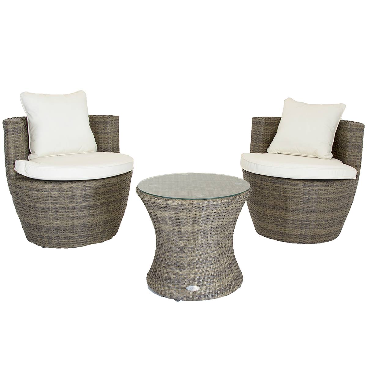 Charles Bentley 3 Piece Stacking Rattan Furniture Set Natural