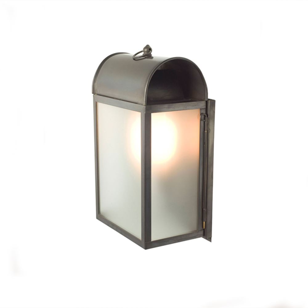 Davey Domed Box Wall Light Frosted Glass Outdoor Lighting Outdoor Lighting Bronze