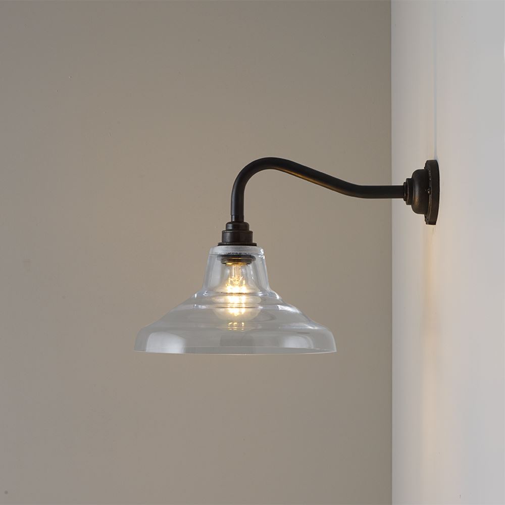 Glass School Wall Light Clear Glass