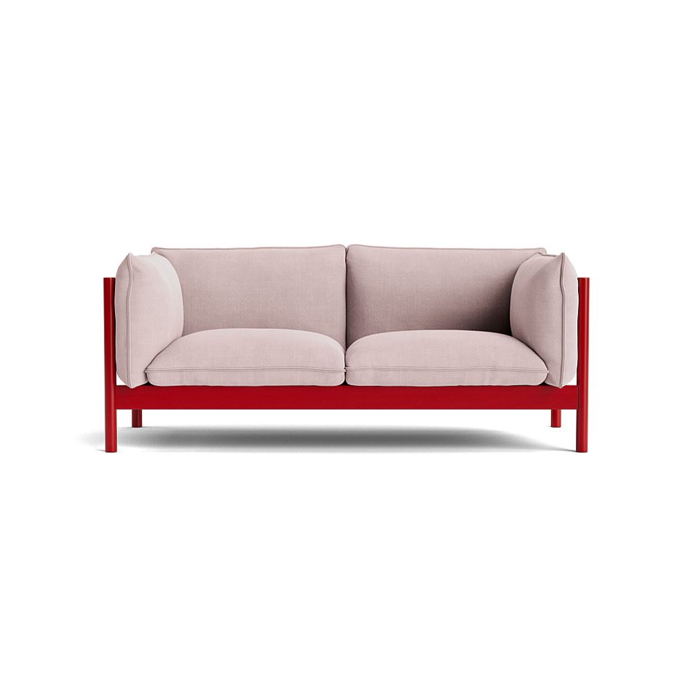 Arbour 2 Seater Sofa Wine Red Waterbased Lacquered Beech With Linara 415