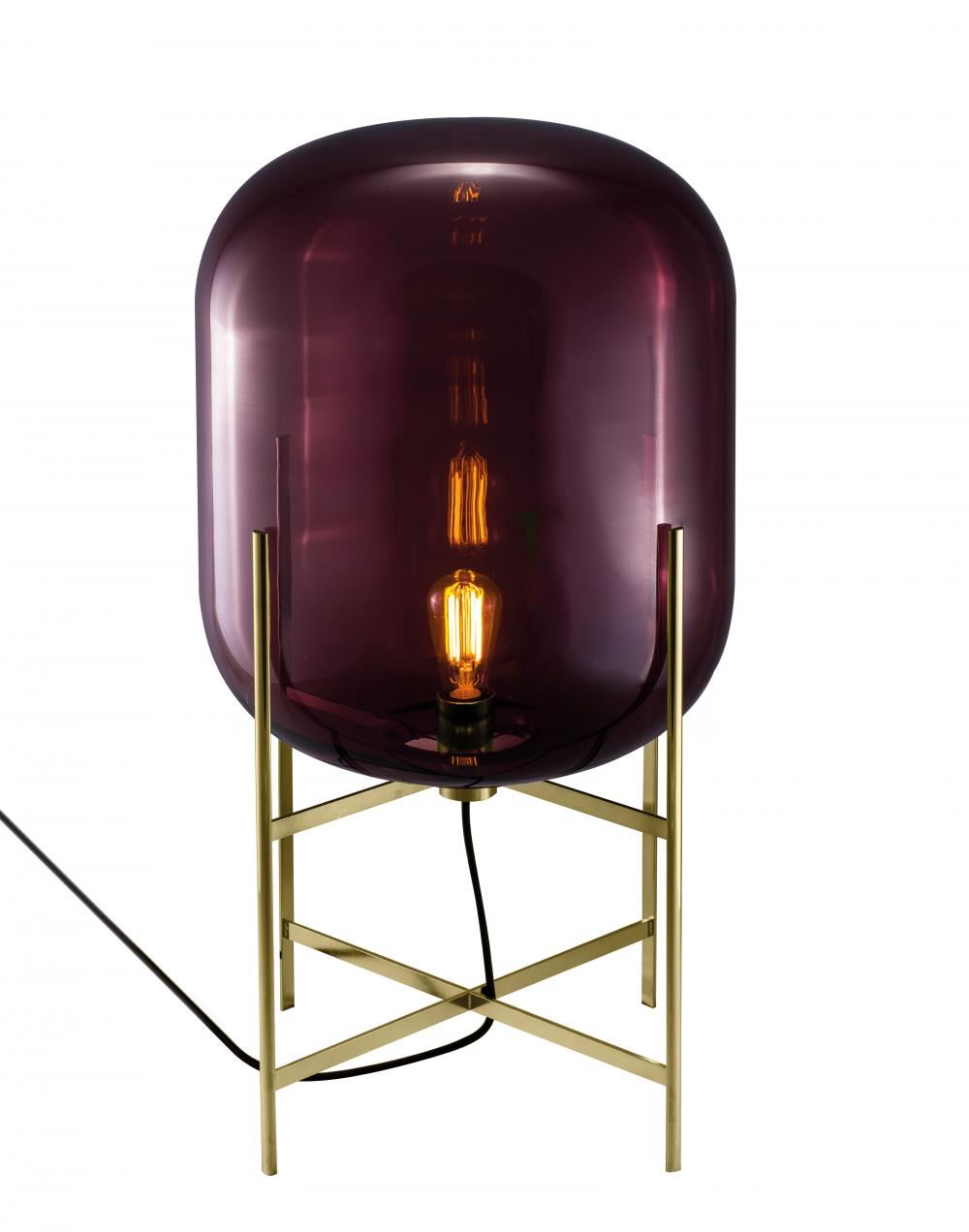 Oda Floor Light Medium Brass Aubergine