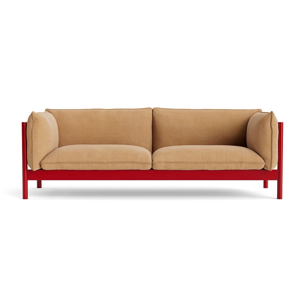 Arbour 3 Seater Sofa Wine Red Waterbased Lacquered Beech With Linara 142