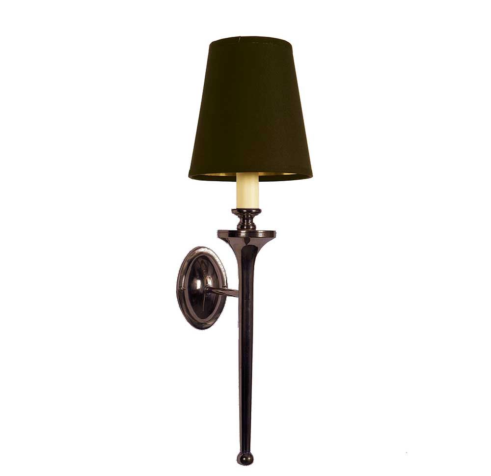 Grosvenor Wall Light Polished Nickel Black With White Inside