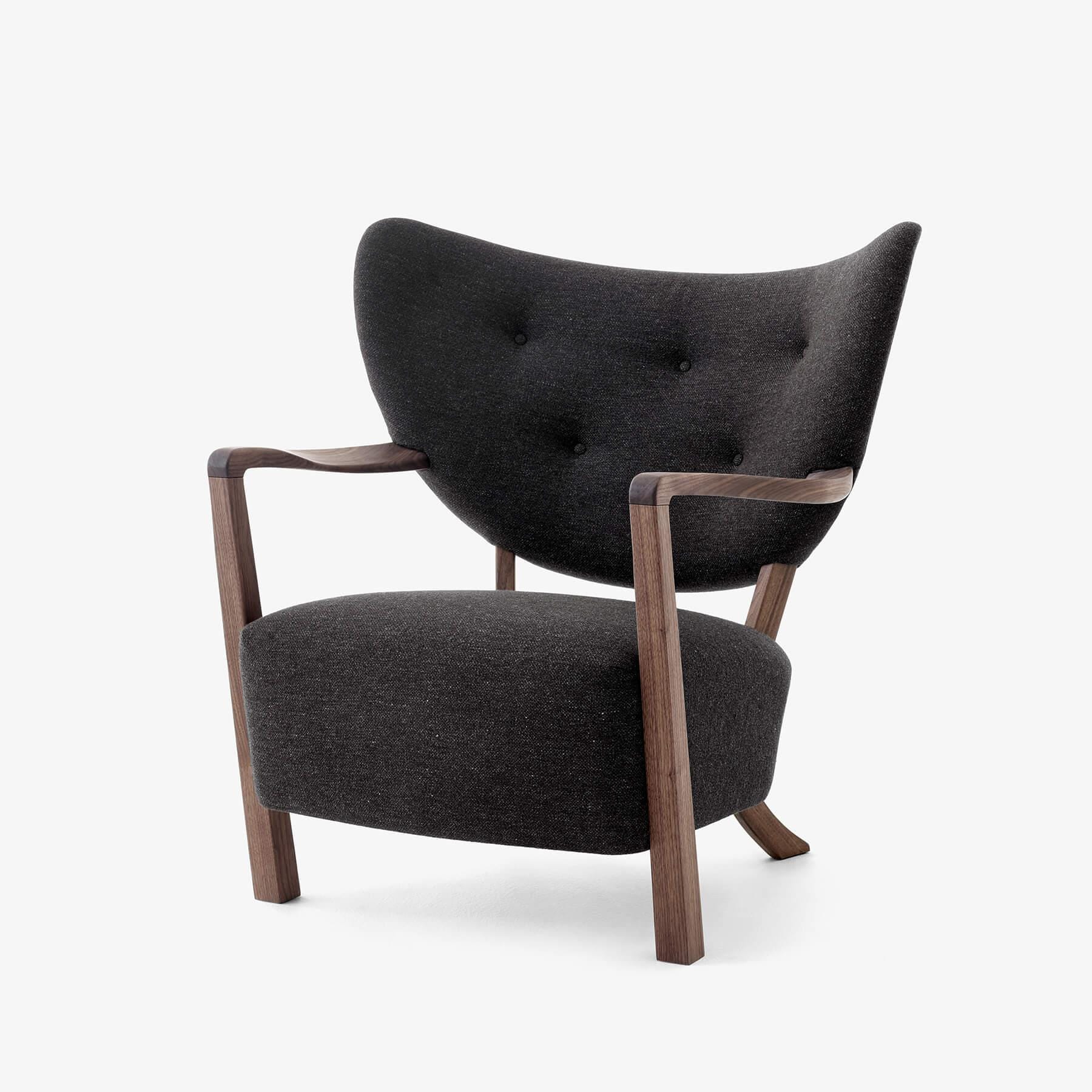 Tradition Wulff Adt2 Lounge Chair Hallingdal 376 Oiled Walnut No Ottoman Black Designer Furniture From Holloways Of Ludlow