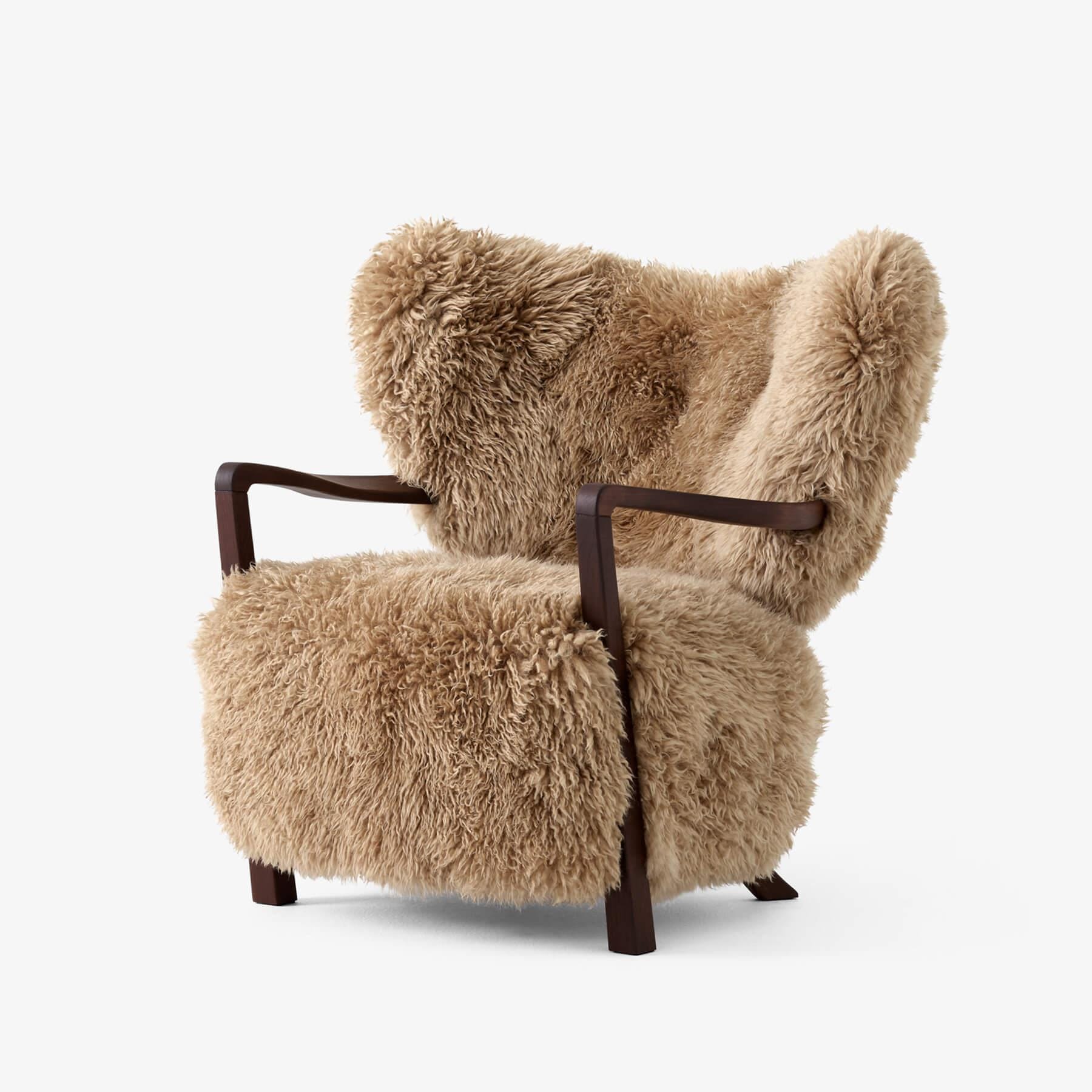 Tradition Wulff Adt2 Lounge Chair Sheepskin Honey Oiled Walnut No Ottoman Brown Designer Furniture From Holloways Of Ludlow