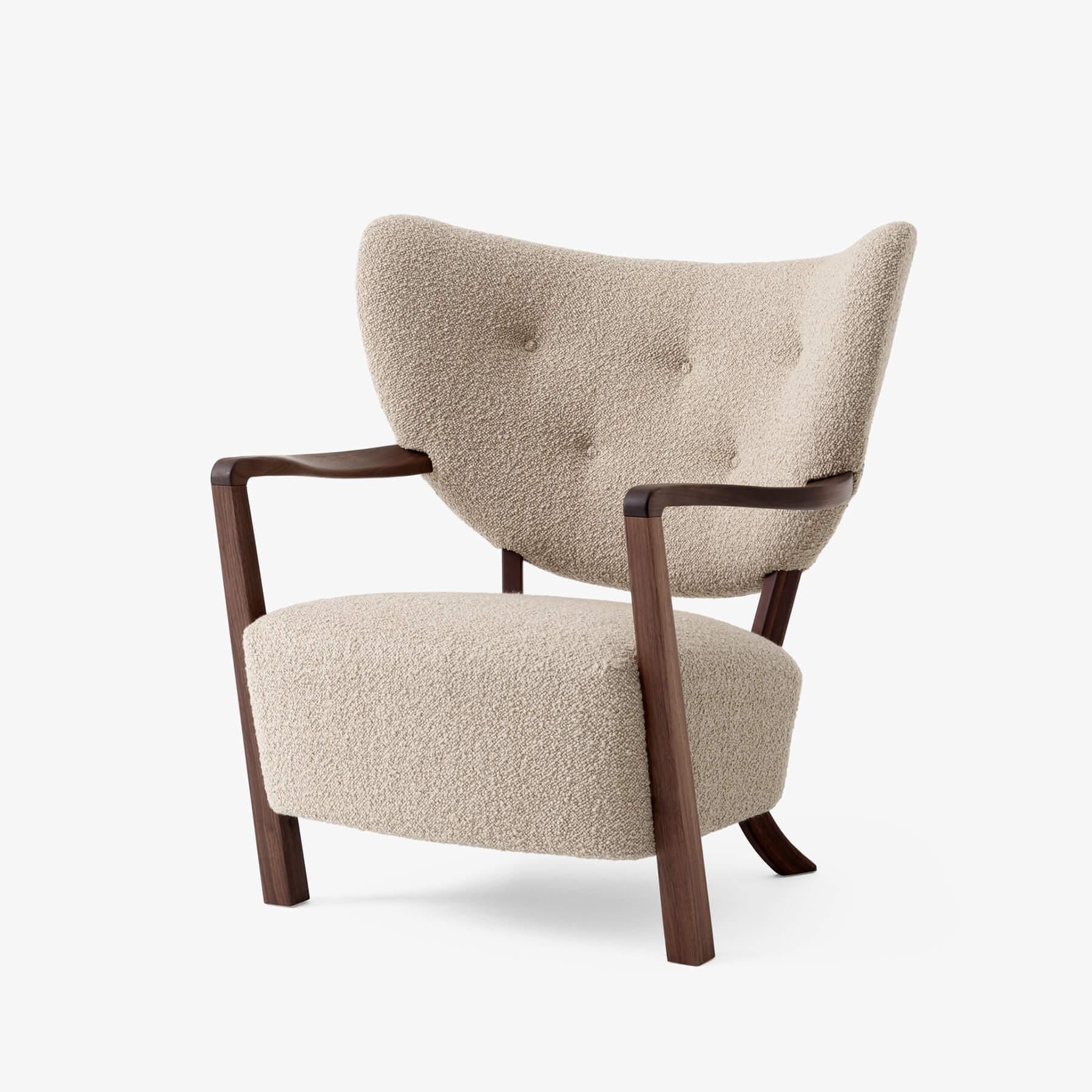 Tradition Wulff Adt2 Lounge Chair Karakorum 003 Oiled Walnut No Ottoman Cream Designer Furniture From Holloways Of Ludlow