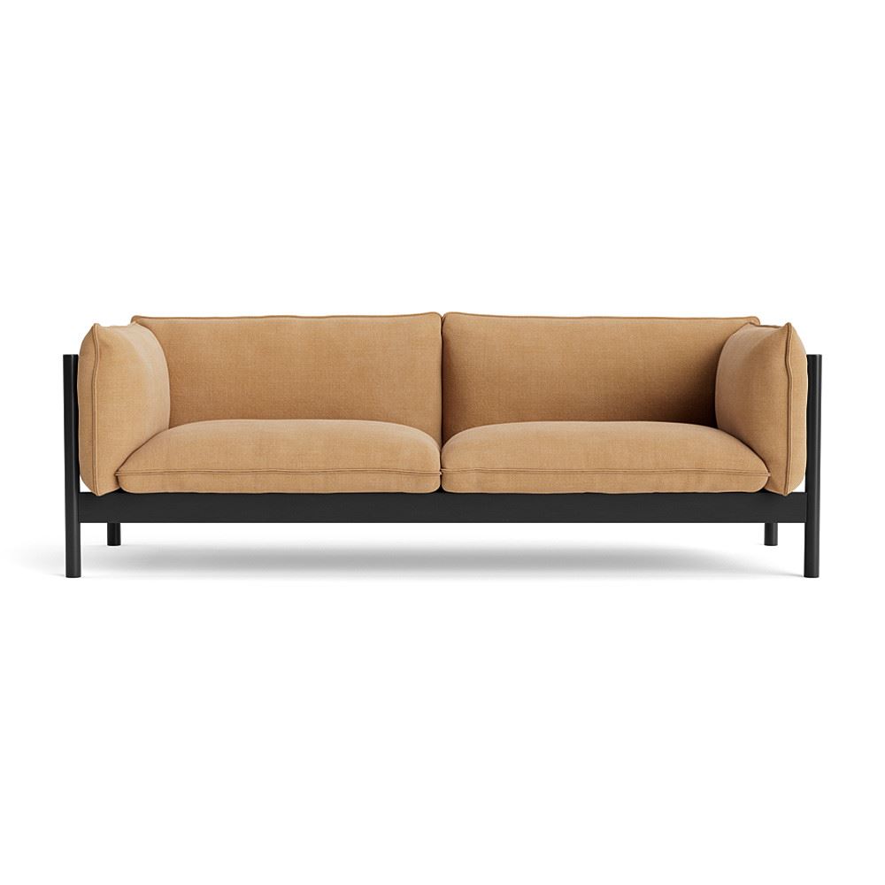 Arbour 3 Seater Sofa Black Waterbased Lacquered Beech With Linara 142