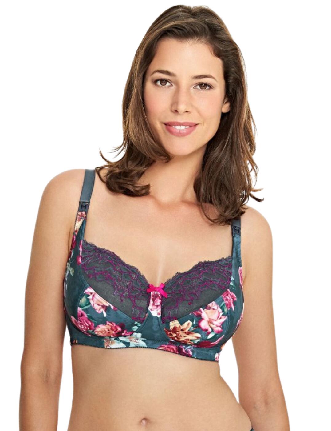 No need to compromise on style when choosing a nursing bra, with the stunning Florence collection by Royce. The convenient nursing design offers an easy clip design that makes this bra perfect for all-day wear when breastfeeding. The floral print and lace combination creates a luxurious and feminine style. Non-wired for the utmost comfort and the adjustable shoulder straps allow for the perfect individual fit. Team with flirty coordinating briefs from the Florence collection by Royce.  Special nursing design, with clip detail Feminine floral print Luxurious lace detail Comfortable non-padded cups Non-wired Hook and eye closure Adjustable shoulder straps Country of origin: China Composition: 38% Polyester &pipe; 31% Polyamide &pipe; 25% Cotton &pipe; 4% Elastane &pipe; 2% Viscose  Listed in UK sizes  54006-96703-1247825 1258  Nursing Bra