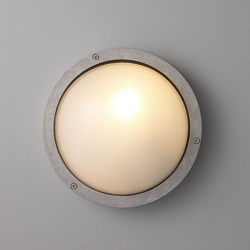 Davey Round Aluminium Bulkhead E27 Version Wall Lighting Silver