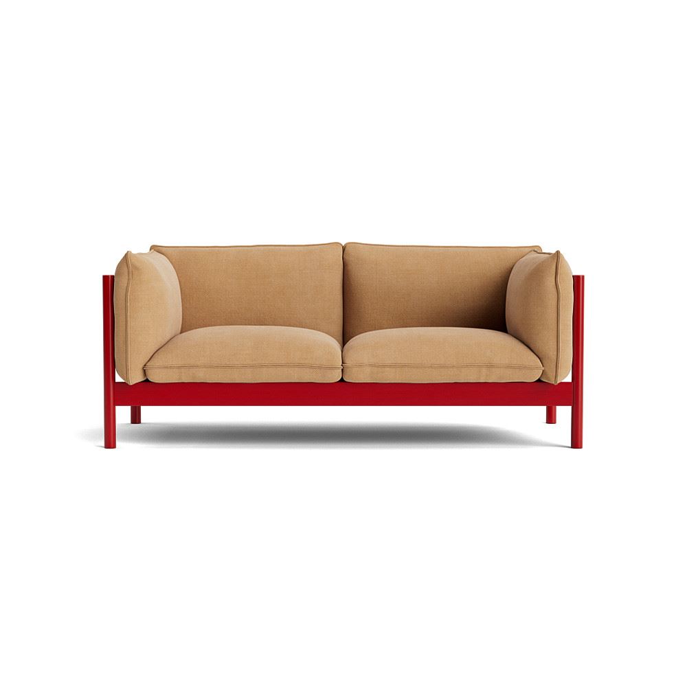 Arbour 2 Seater Sofa Wine Red Waterbased Lacquered Beech With Linara 142