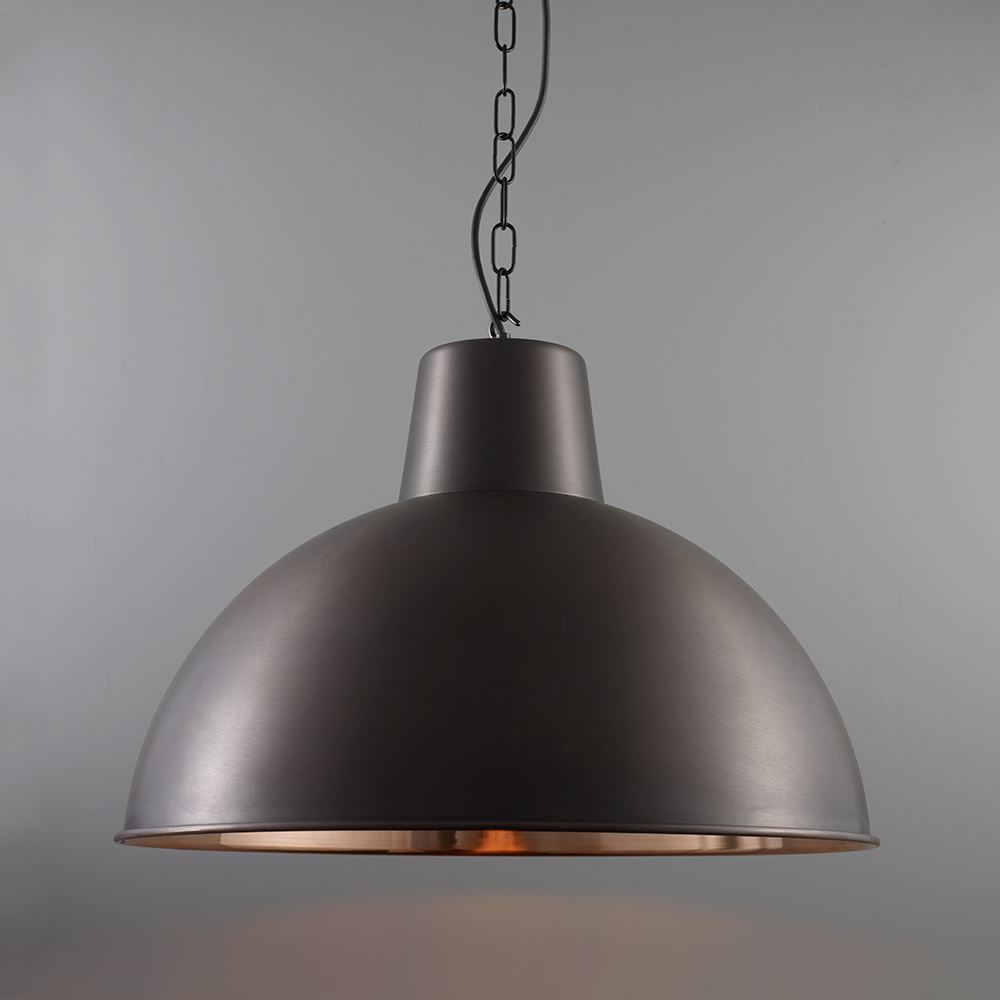 Davey Spun Reflector Pendant Large Weathered Brasspolished Copper Bronze Designer Pendant Lighting