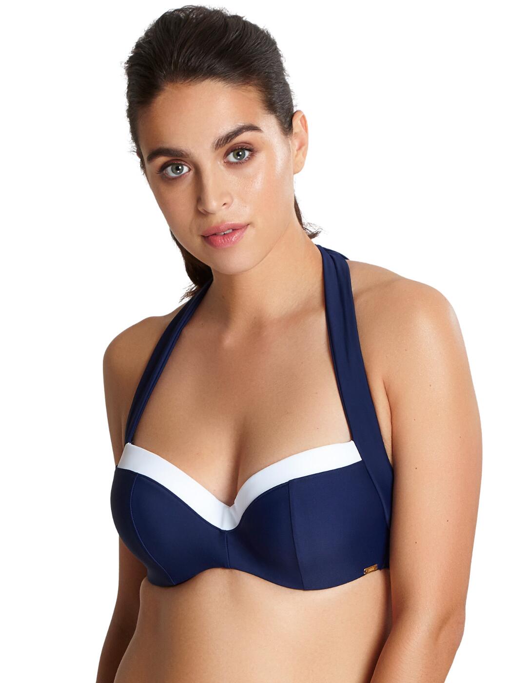 Keep it classy! Offering a truly classic look, the fabulous new Anya Cruise range boasts a contemporary and beautifully contrasting design, paired with optimum comfort to ensure you look and feel your best! This range is ideal for those who seek a low-key, yet chic and glamorous addition to their swimwear collection!  Chic and sexy, feminine design Nautical inspired styling! Pair with matching coordinates for a truly fabulous ensemble! Beautifully contrasting colours, offering a classic look! Comfortable and contemporary fit and feel Underwired support and uplift Lightly moulded cups for additional shape and support Padded design for a little extra boost! Popular halterneck design - wear around the neck or fastened in an alternative and unique way at the back! Composition of main body: 80% Polyamide &pipe; 20% Lycra Composition of contrast: 83% Polyester 17% Elastane Composition of inner powernet: 86% Polyamide &pipe; 14% Elastane Listed in UK sizes  30190-56165-1058460 SW1094 Multiway Bikini Top