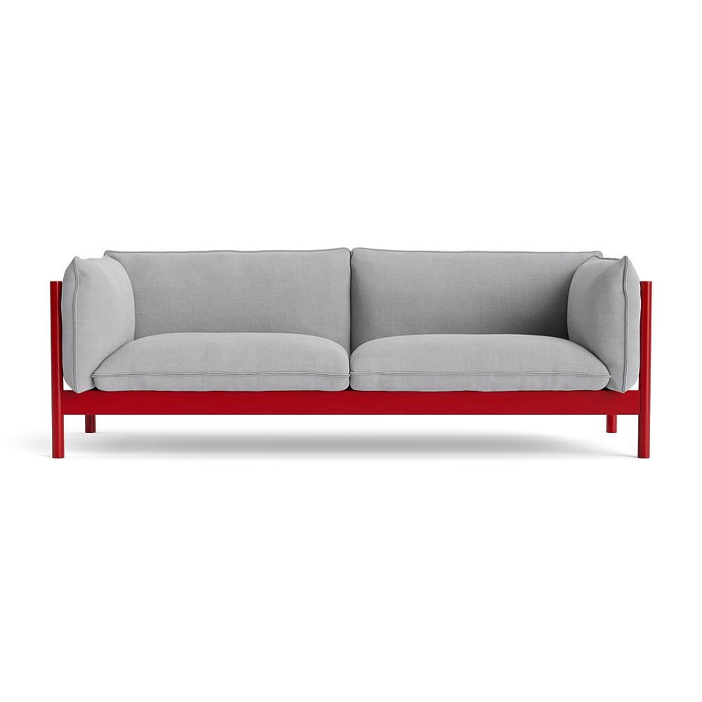 Arbour 3 Seater Sofa Wine Red Waterbased Lacquered Beech With Linara 443