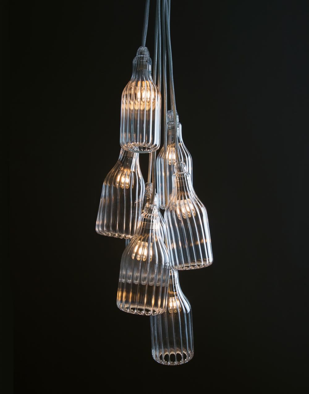 Sarah Colson Lapis Lux Vertical 7 Cluster 7 Cluster Pendant Clear Designer Pendant Lighting