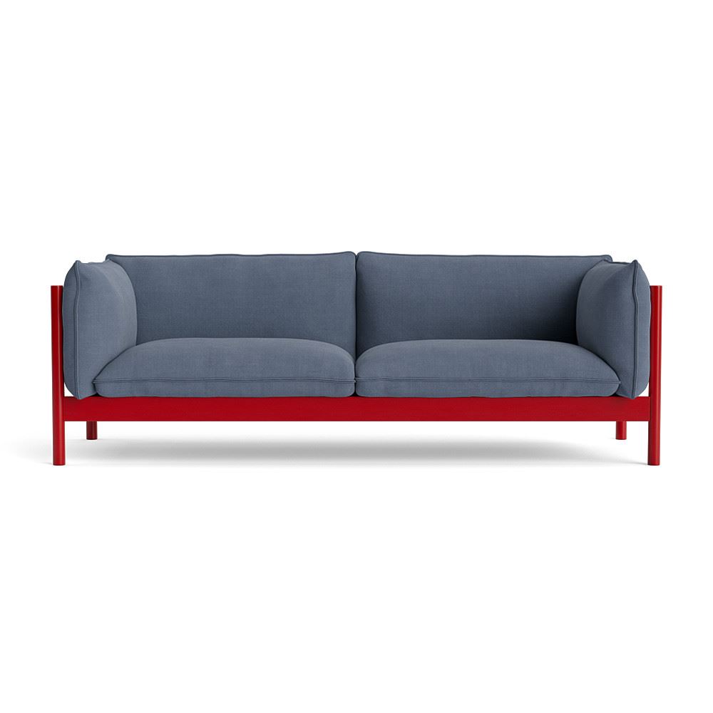 Arbour 3 Seater Sofa Wine Red Waterbased Lacquered Beech With Linara 198