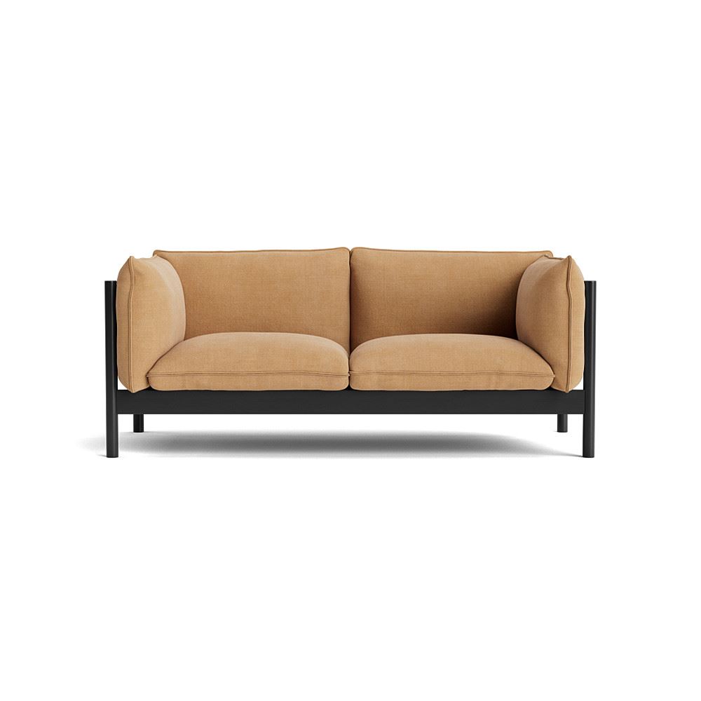 Arbour 2 Seater Sofa Black Waterbased Lacquered Beech With Linara 142