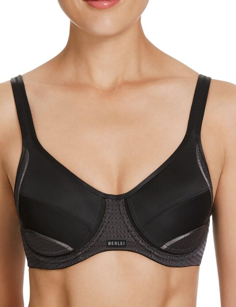 The popular Electrify range by Berlei features supportive designs suitable for high impact sports. This supportive bra is designed with mesh detail underbust and back wing, providing breathability for cooler workouts. Crafted with cotton lined cups for comfort along with underwired support. The straps are fully adjustable and can be converted into a cross-back for additional support and flexibility. Update you sportswear collection with this sleek and supportive bra.  Stylish and feminine design High impact bra Fun and supportive Adjustable and convertible straps Underwired cups Composition:- 60% Polyamide &pipe; 19% Polyester &pipe; 12% Elastane &pipe; 9% Cotton Listed in UK Sizes  43731-80424-1084986 YYN7  Mesh Sports Bra
