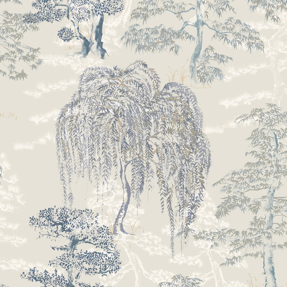 Arthouse Oriental Garden Soft Blue Wallpaper - 10.05m x 53cm